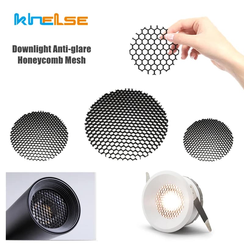LED Downlight Anti-éblouissement nid d'abeille maille couverture piste lumière projecteur lumière douce en aluminium rond Anti-éblouissement gril ombre Hoo