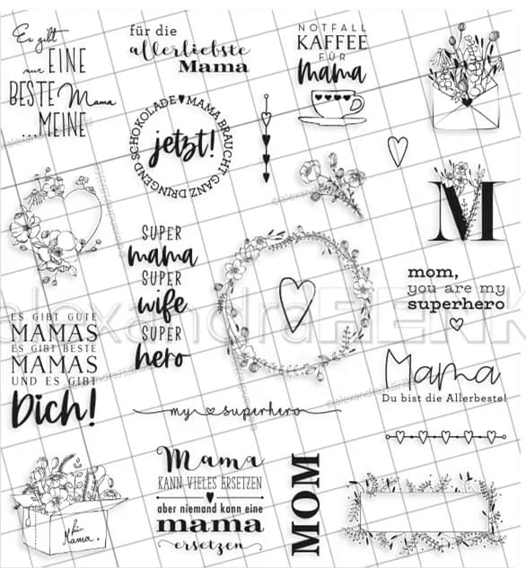 Tampon en silicone transparent pour scrapbooking et photo, tampon transparent, tampon décoratif, bricolage, allemand, 40%, 0358