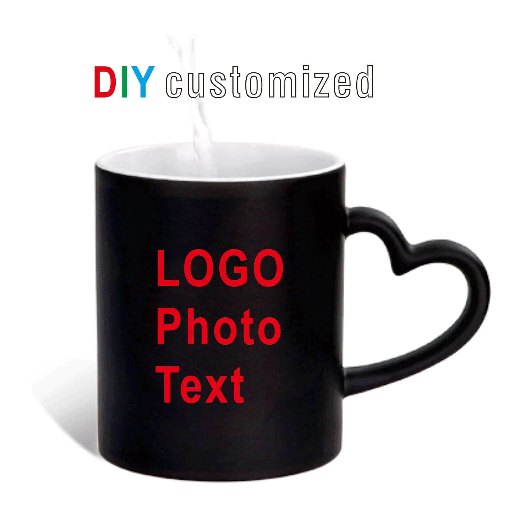 Tasse magique en céramique personnalisée, 350ML, 12oz, impression d'image, Photo, LOGO, texte, eau chaude, changement de couleur, impression par Sublimation, transfert à chaud