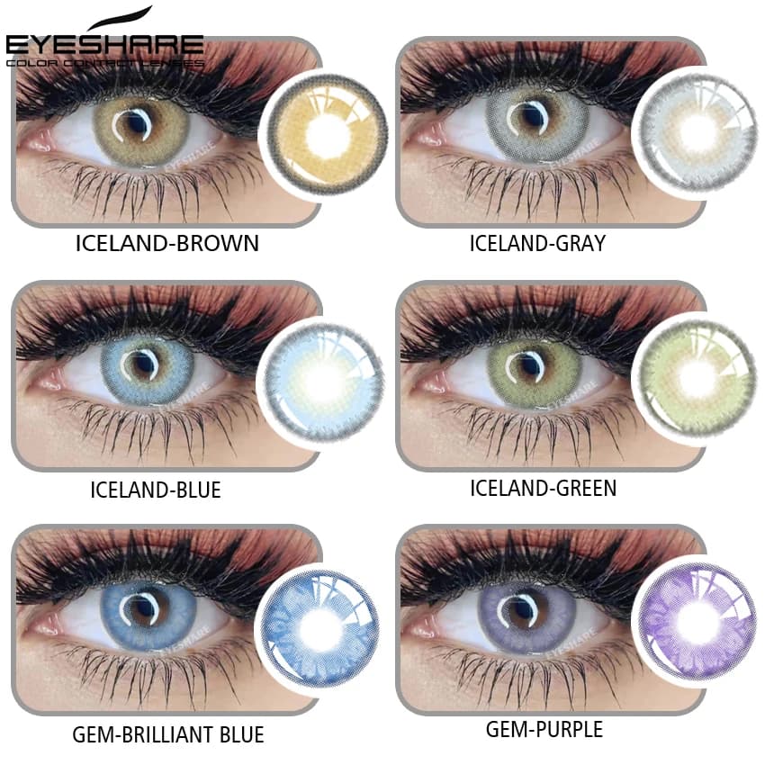 EYESHARE-Lentilles de contact colorées pour les yeux, cosmétiques, document pour les yeux, beauté, maquillage, islande, 14.2mm, 1 paire