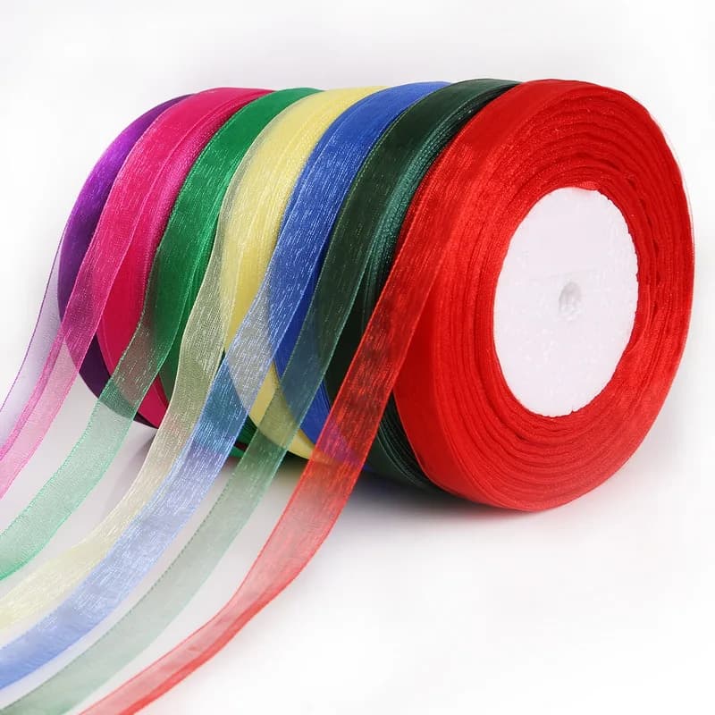 1 rouleau de ruban en organza satiné de 45 mètres, 12 mm, pour bricolage, mariage, Noël, nœuds faits main, décoration, artisanat, cadeau