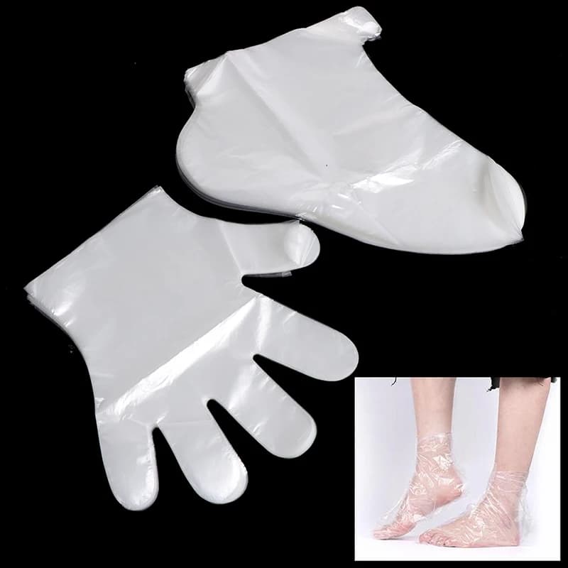 Doublures de bain en cire de paraffine, sacs en plastique pour les mains et les pieds, Spa, soins des mains, chaussettes, gants, 200 pièces