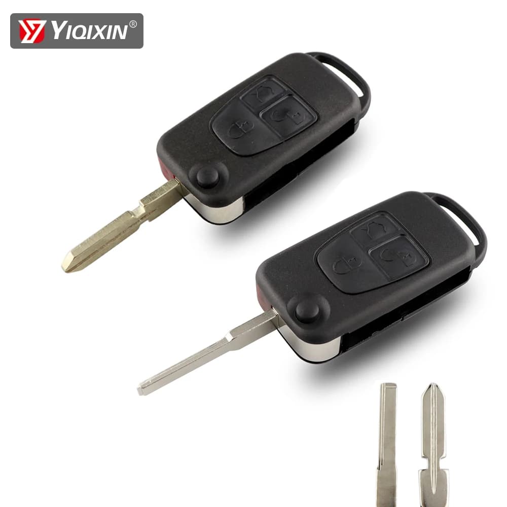 YIQIXIN housse de clé de voiture pour Mercedes Benz ML C CL S SL SEL classe ML320 C230 ML430 étui de clé à distance Fob 3 boutons rabat pliant