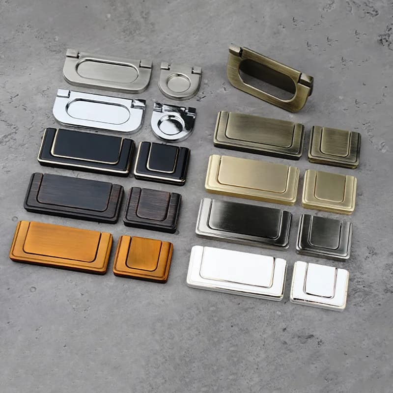 Poignée de porte d'armoire à vin de cuisine rabattable, bouton de fusion de garde-robe tatami, alliage de zinc, anneau de meubles GNE, décoration de la maison