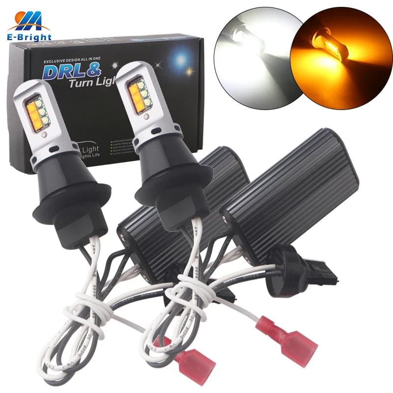 Clignotants DRL 3535 12SMD P21W PY21W BAU15S P27W W21W 7440 LED, Ampoules Automobiles, Ambre Blanc, Document Touriste Canbus, Pas de Brave, 1 Ensemble