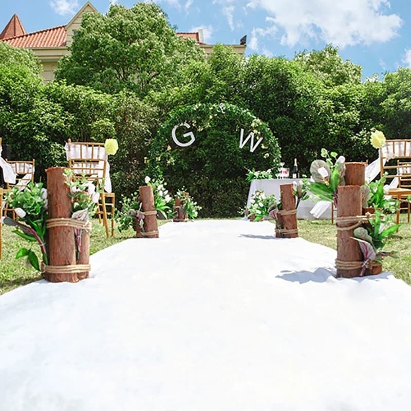 Tapis de mariage en tissu non tissé anti-alde, tapis blanc, belle décoration, coureur d'allée, fête, cérémonie, banquet, mariage