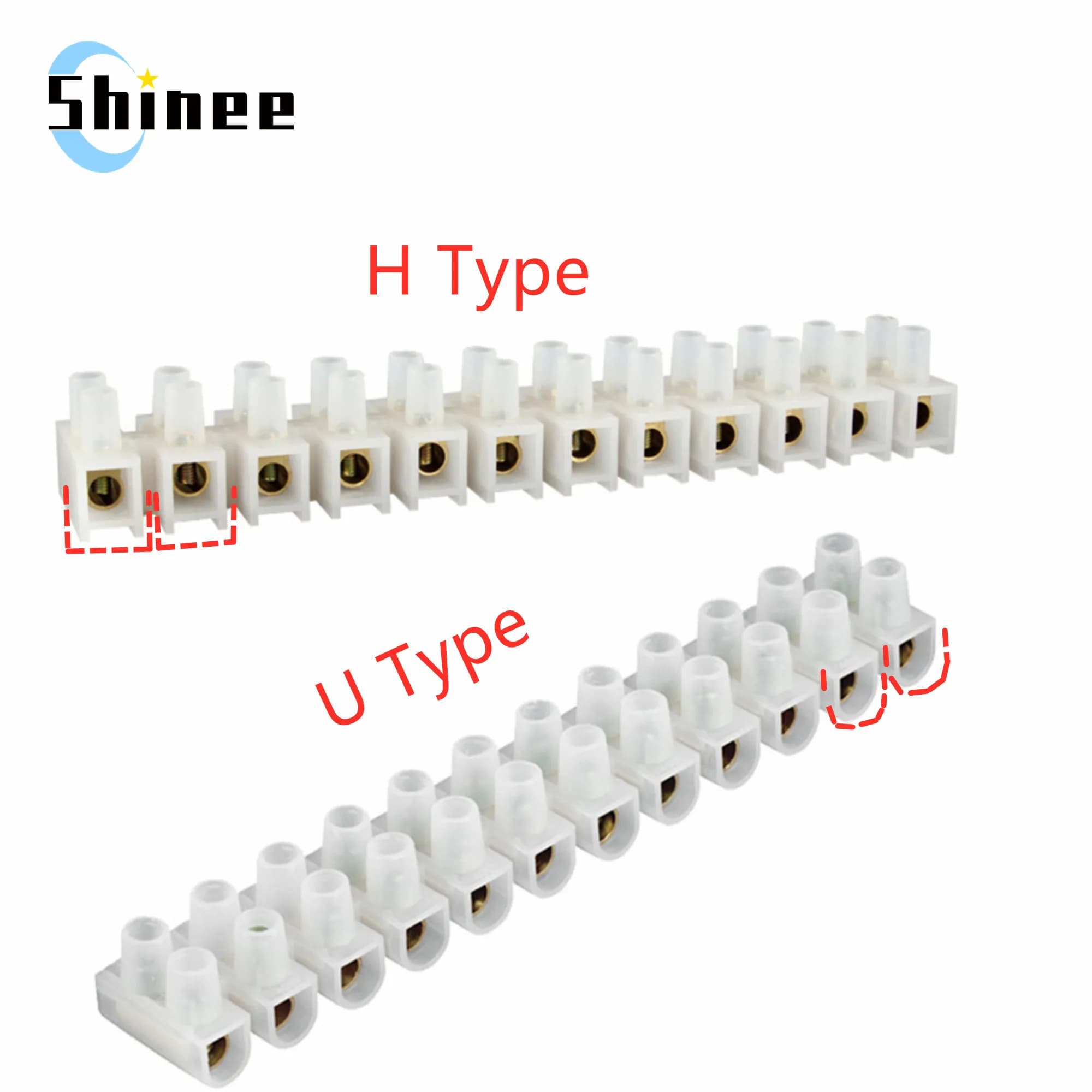 1 pièces U H Type 12 positions barrière en plastique bornier bloc barrière vis bloc bandes de connexion pour câblage électrique 3A10A
