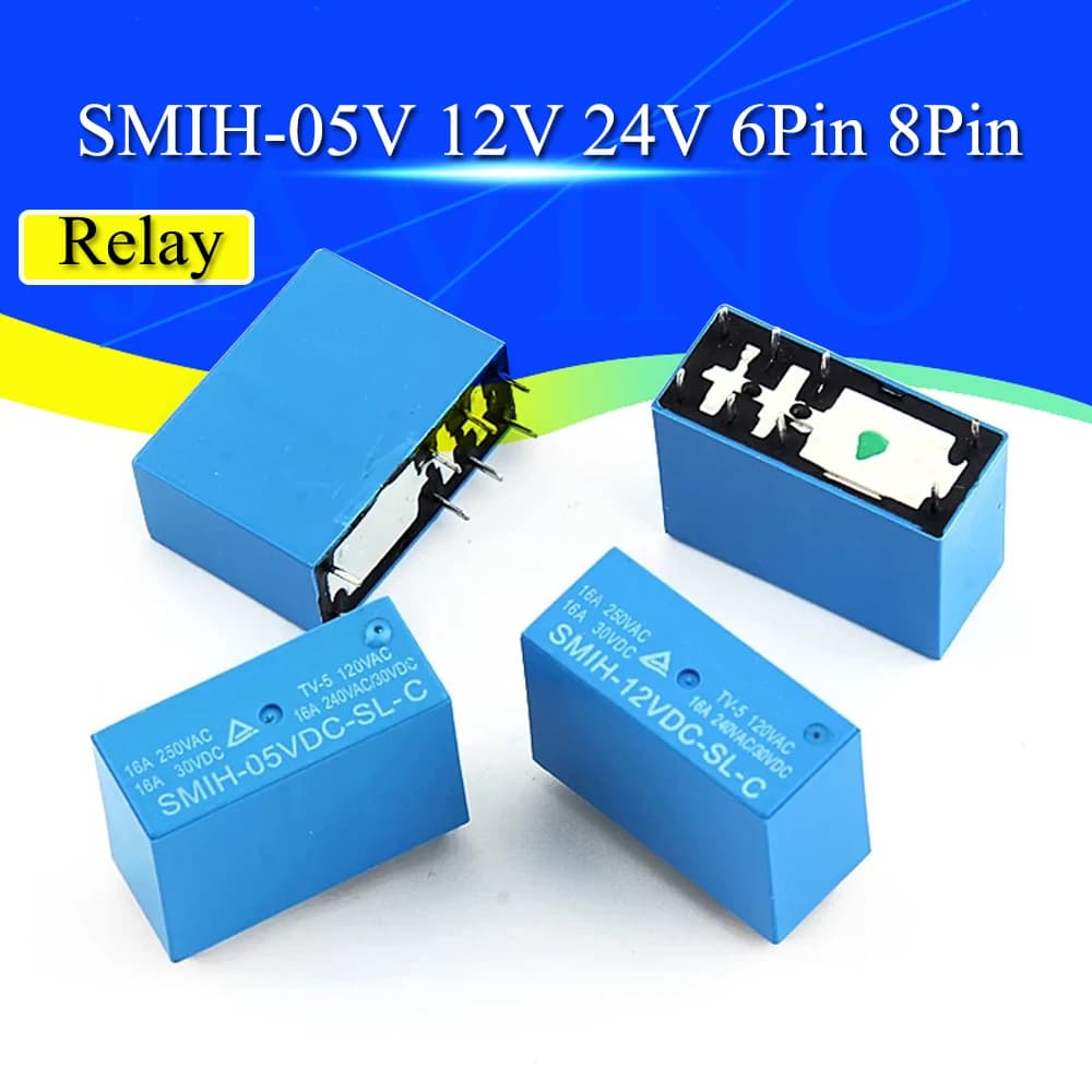 2 pièces SMIH-05v 12v 24VDC-SL-A -SL-C relais 6 broches/8 broches 250V 16A SMIH-05VDC-SL-A SMIH-12VDC-SL-A SMIH-24VDC-SL-A SMIH-05VDC-SL-C