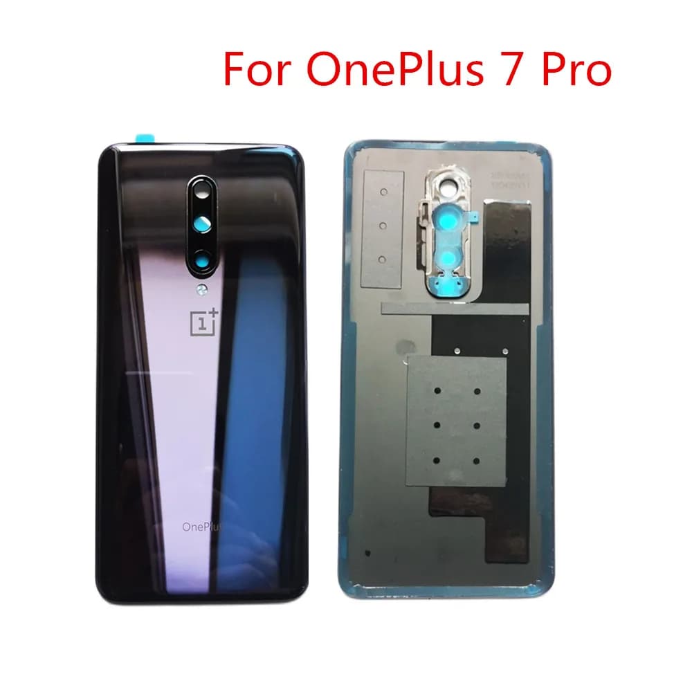 Nouveau Original pour ONEPLUS 7 Pro boîtiers de cadre de téléphone portable batterie coque arrière pièces de réparation avec objectif d'appareil photo en verre pour 1 + 7 Pro