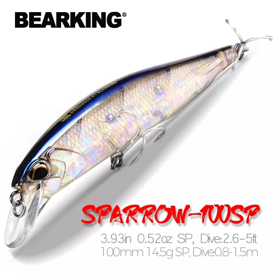 Leurre de pêche Bearking 10cm 15g, modèle très demandé, appât dur, 14 couleurs au choix, qualité professionnelle, profondeur 0.8-1.5m.
