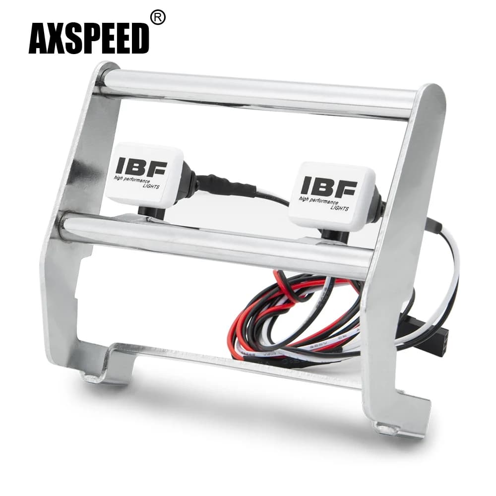Pare-chocs avant anti-collision en acier inoxydable AXSPEED avec lumière LED pour TRX-4 TRX4 Early Bronco 1/10 RC Crawler Car Parts