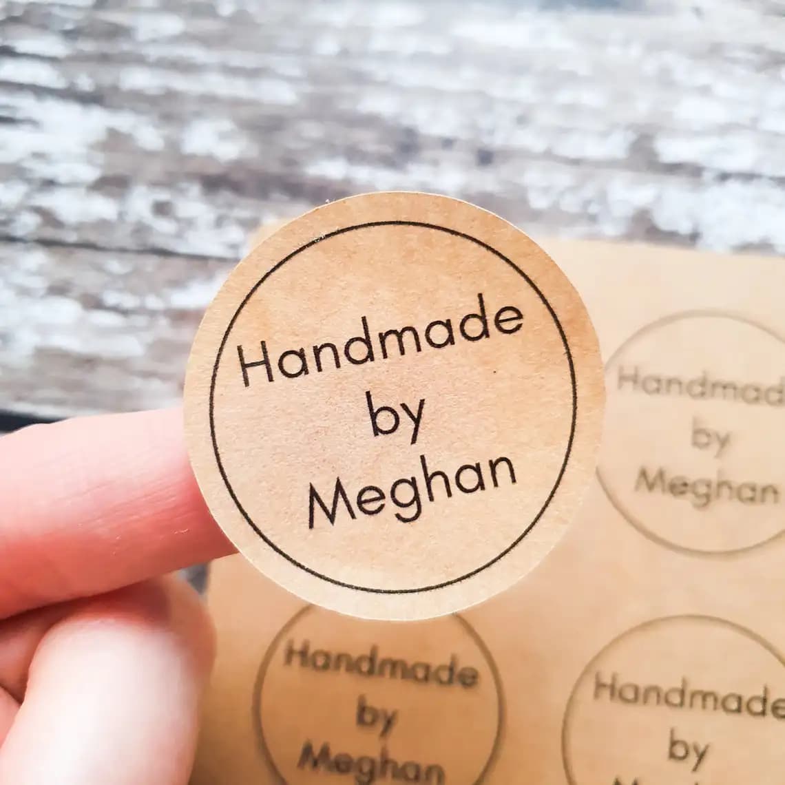 Autocollants en Papier Kraft avec Texte Personnalisé, Logo Rond, Attro pour Étiquette Cadeau, Fait à la Main, Bricolage, Bancs d'Enveloppe, Papeterie