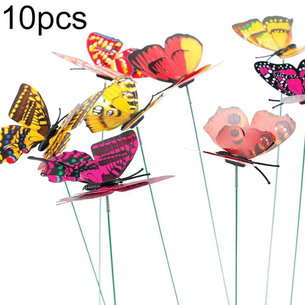 Simulation de papillon sur bâtons, 10 pièces, ornement d'extérieur pour maison, jardin, Patio