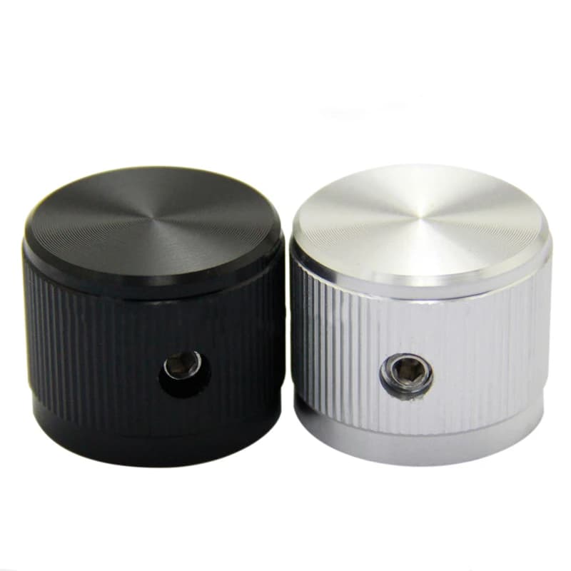 Potentiomètre en alliage d'aluminium, bouton de commande de volume audio électrique JEBass, type à vis 21x17mm (dh), 2 pièces