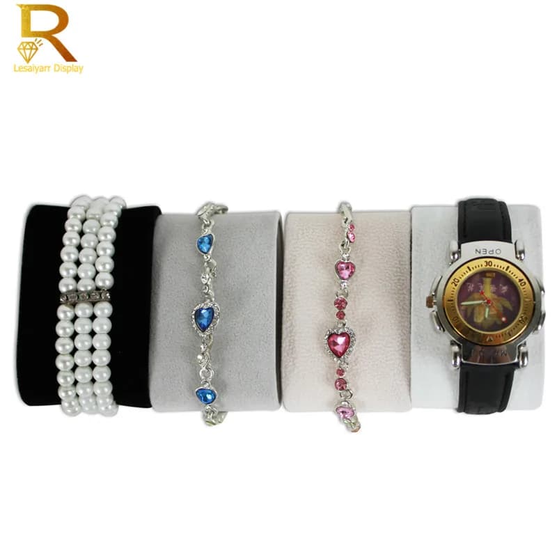 Boîte de rangement de montre en daim noir et blanc, coussin de montre pour étui, boîte de rangement de montre-Bracelet, support de support organisateur
