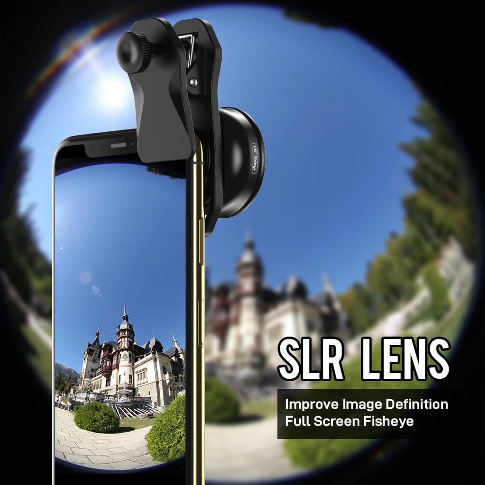 APEXEL – objectif HD 195 degrés Super Fisheye pour téléphone portable, téléobjectif, caméscope, Zoom, pour iPhone Xiaomi Samsung, tous les Smartphones