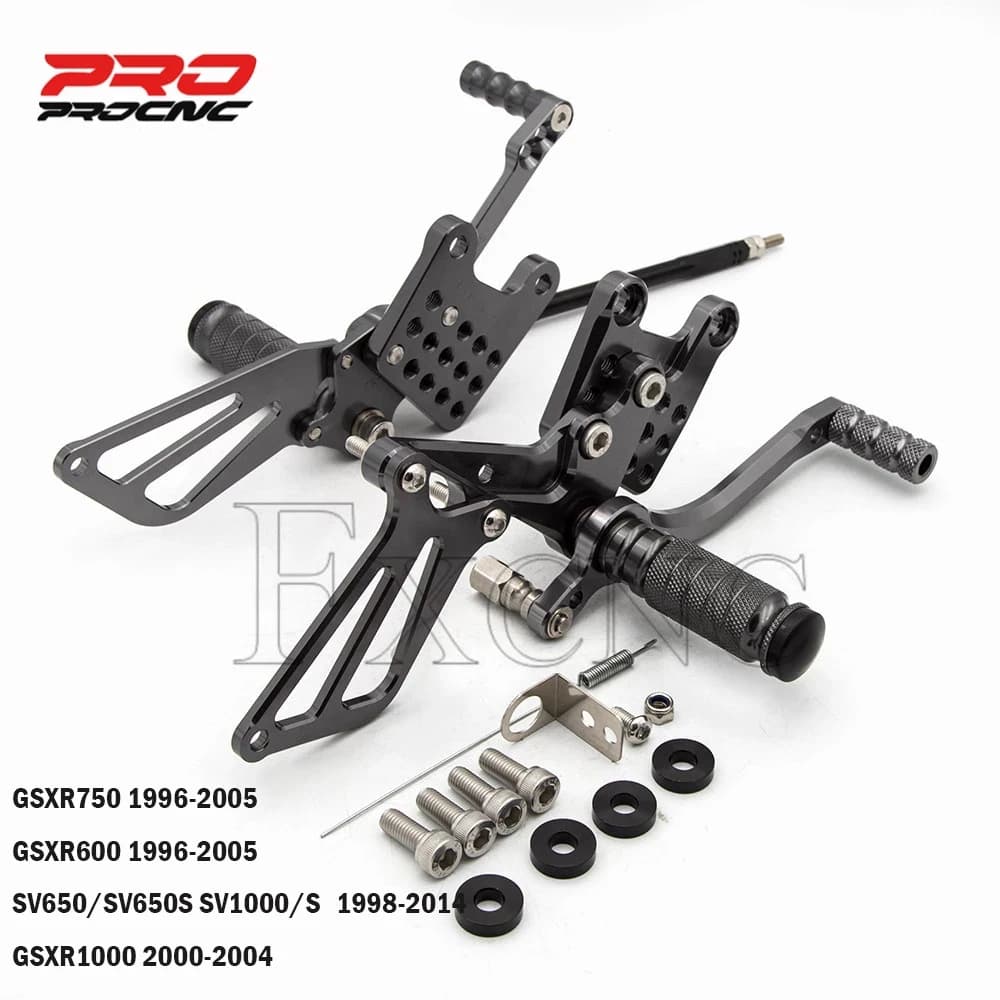 Repose-pieds de moto CNC, pour Suzuki GSXR 600 750 1000 K1-K4 SV 650 SV650S SV1000/S 1998 – 2014