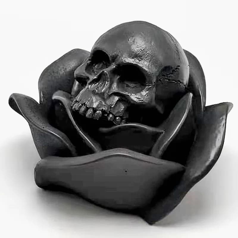 Moule en silicone en forme de crâne de Rose, bricolage produit des bougies, modèle en béton en résine, utilisé pour faire des gâteaux au chocolat glacés, outils de décoration