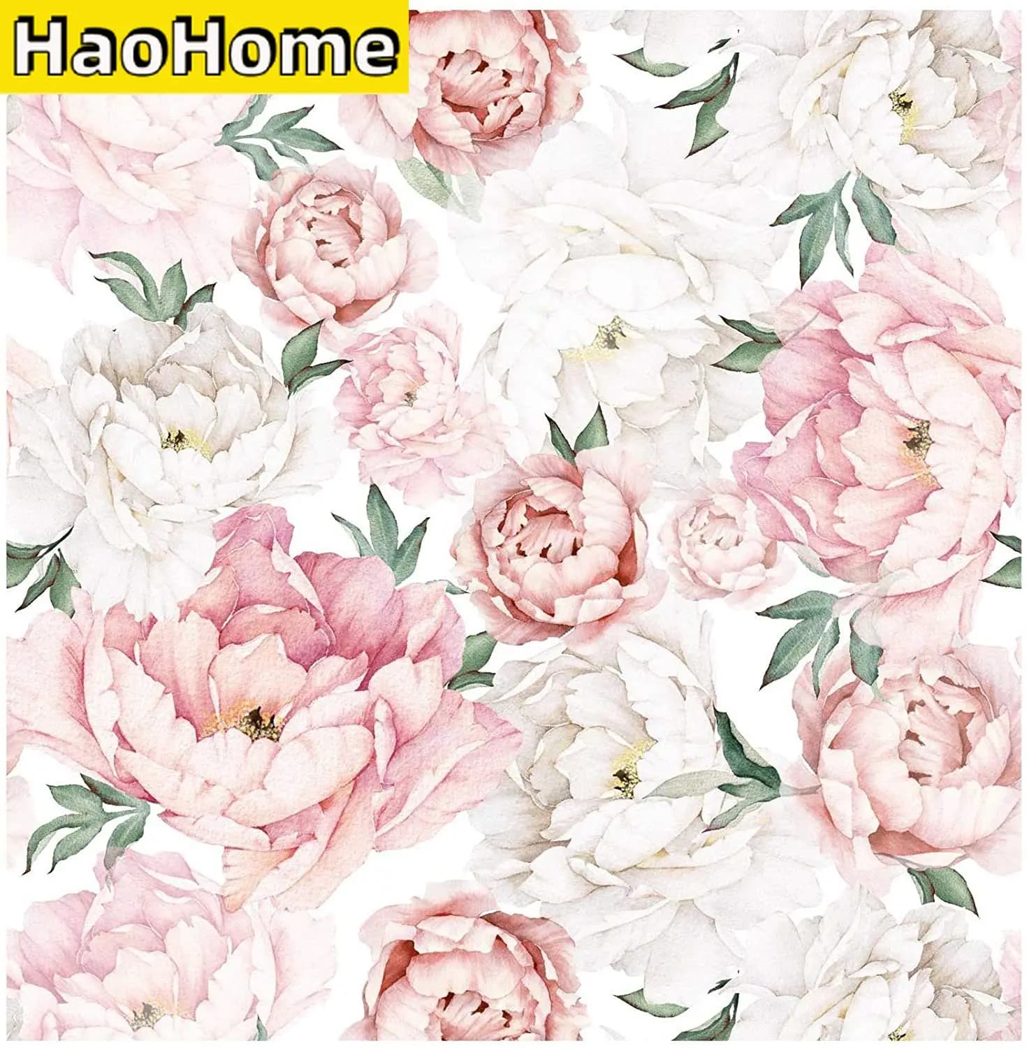 Papier peint auto-adhésif blanc et rose, avec motif de pivoine fraîche, amovible, pré-adhésif, imperméable, revêtement Mural Extra épais