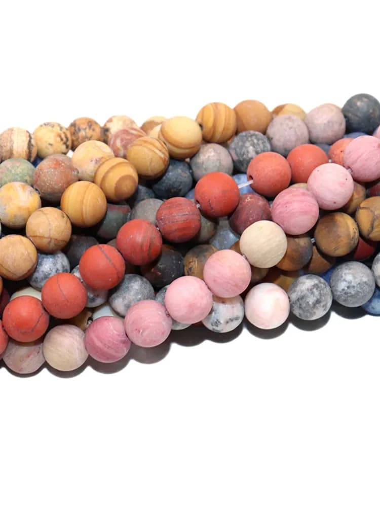 Perles en Pierre Naturelle de Labrumen, Jaspe, Agates, Amlogging, Turquoises, pour Bijoux de DIY, Bracelet de Direction, 4 6 8 10mm, 256 DhydrPolish