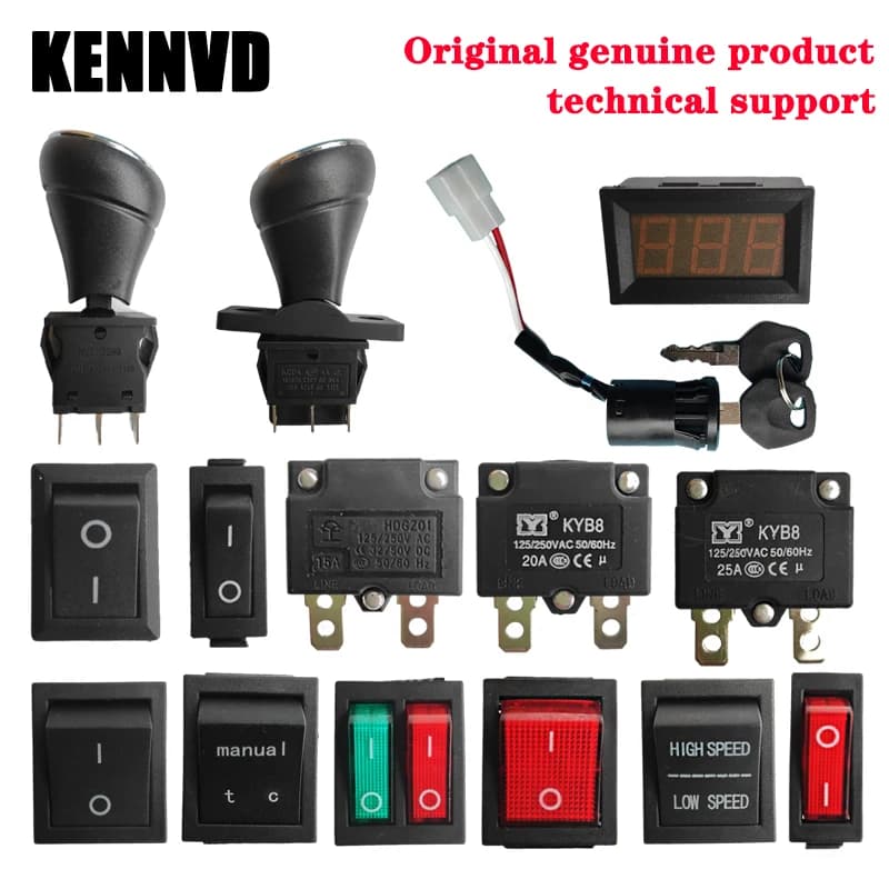 Pédale de démarrage électrique pour enfants, jouets de voiture, marche avant et arrière, haute et basse vitesse, interrupteur, fusible, chargeur, port, pièces, accessoires