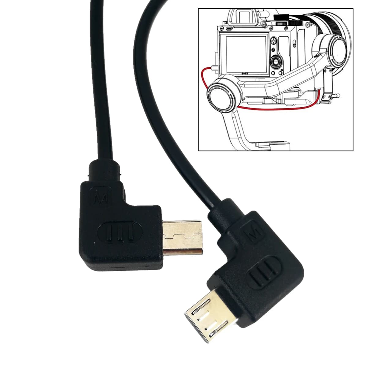 Câble de commande de caméra micro USB vers micro USB pour ZHIYUN Crane2 Weebill-S & IL 5D Mark IV 5DS 90D Nikon D850 Z50 ZW-Micro-002
