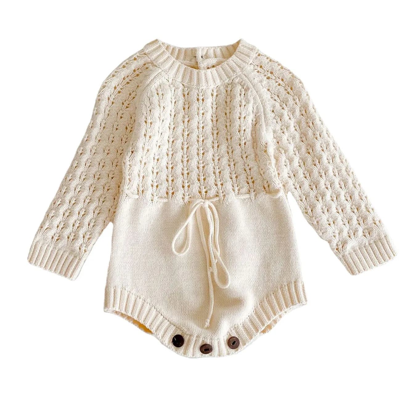 Barboteuse tricotée pour bébé fille et garçon, vêtements chauds pour nouveau-né, 0-3T, pull mignon, combinaison, Body, automne hiver