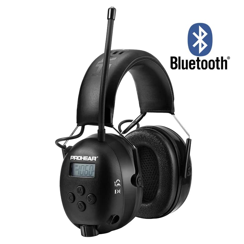 033 Casque audio Bluetooth amélioré avec radio AM/FM, réduction du bruit, protège-oreilles de sécurité, cadeaux pour papa
