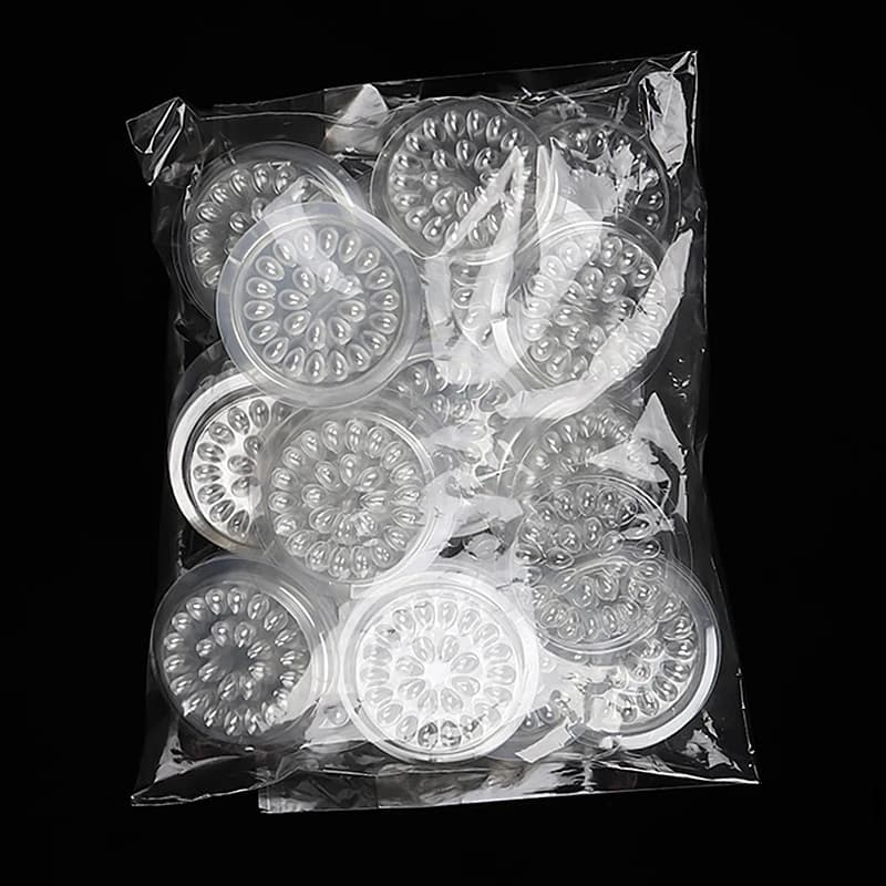 Porte-colle en plastique pour cils, 20 pièces, palette adhésive, tampons de colle pour Extension de cils, en forme de fleur, outils de maquillage