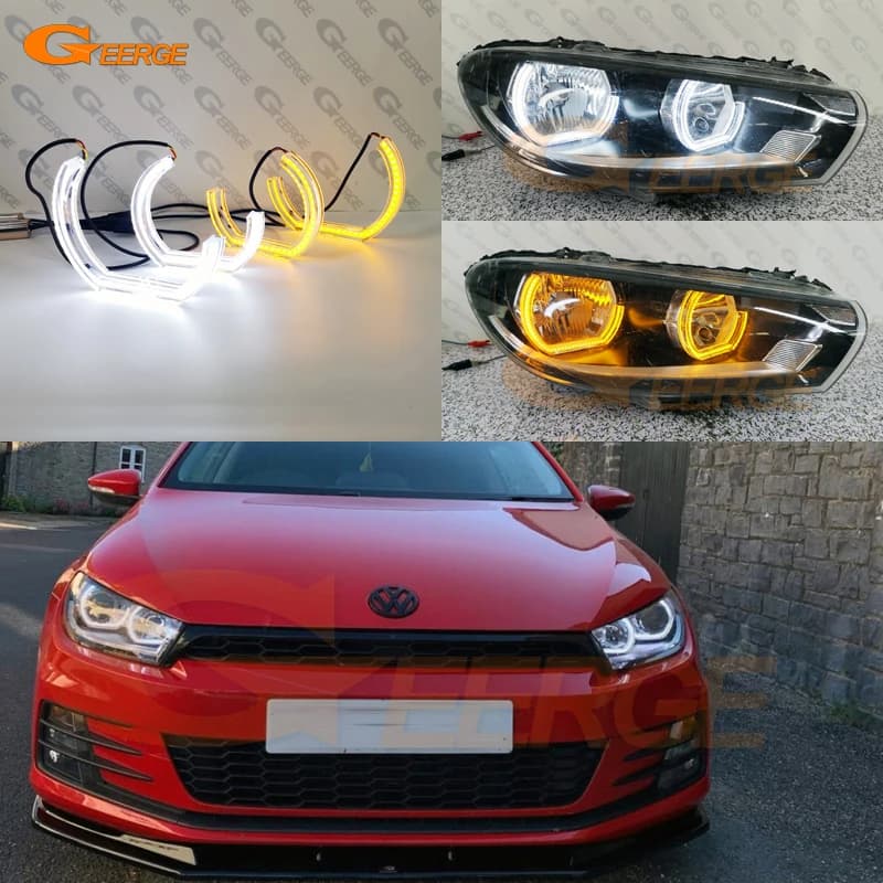Pour Volkswagen Vw Scirocco Iii Mk3 2008-2017 cristal Ultra lumineux Dtm M4 Style Led yeux d'ange Halo anneaux lumière du jour