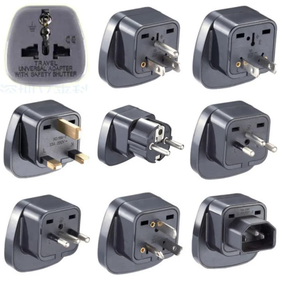 Adaptateur de voyage noir et blanc 10A/16A AU UK US EU Allemagne France Israël Italie Suisse Brésil, convertisseur de prise avec protection de sécurité