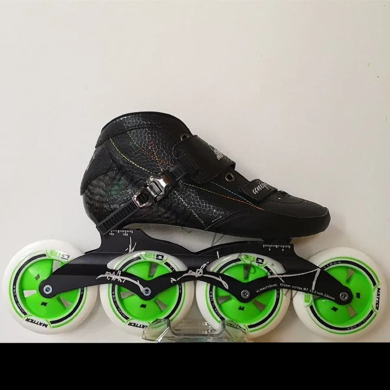 Bottes de patins de vitesse en ligne en fibre de carbone, 2 couches, base de patinage CNC, F1 Matter Gi3 Roller Wheel 90mm, 100mm, 110mm