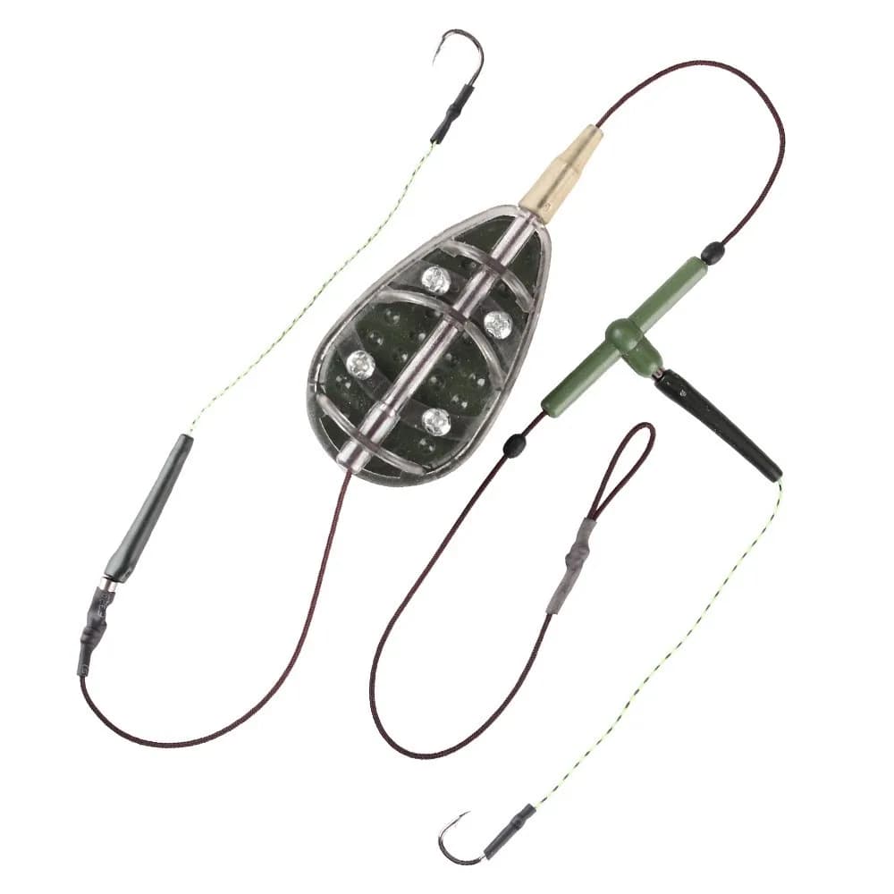 NGB 30g-100g carpe appât de pêche Cage mangeoire en métal plate-forme à cheveux groupe haute teneur en carbone crochets ligne accessoires de pêche