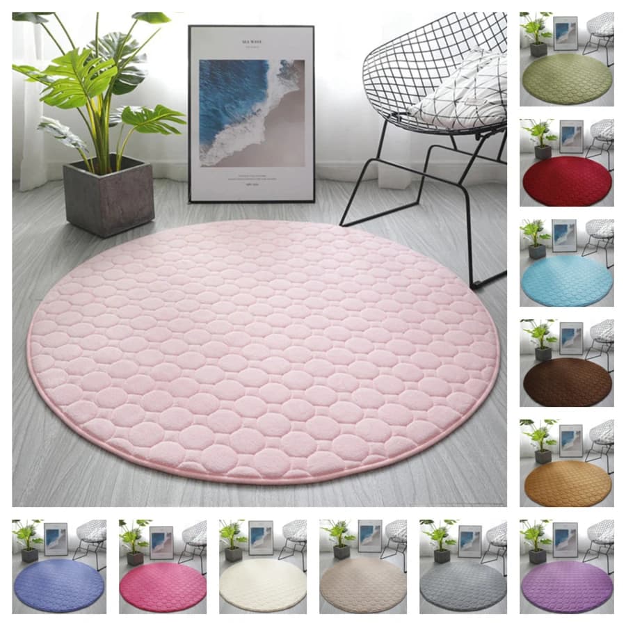 Tapis Rond en Velours Épais et Brodé pour Salle de Séjour, Coussin de Chaise, de Tente, Chambre à Coucher, Polymère de Jeu pour Enfant, Nouvelle Collection