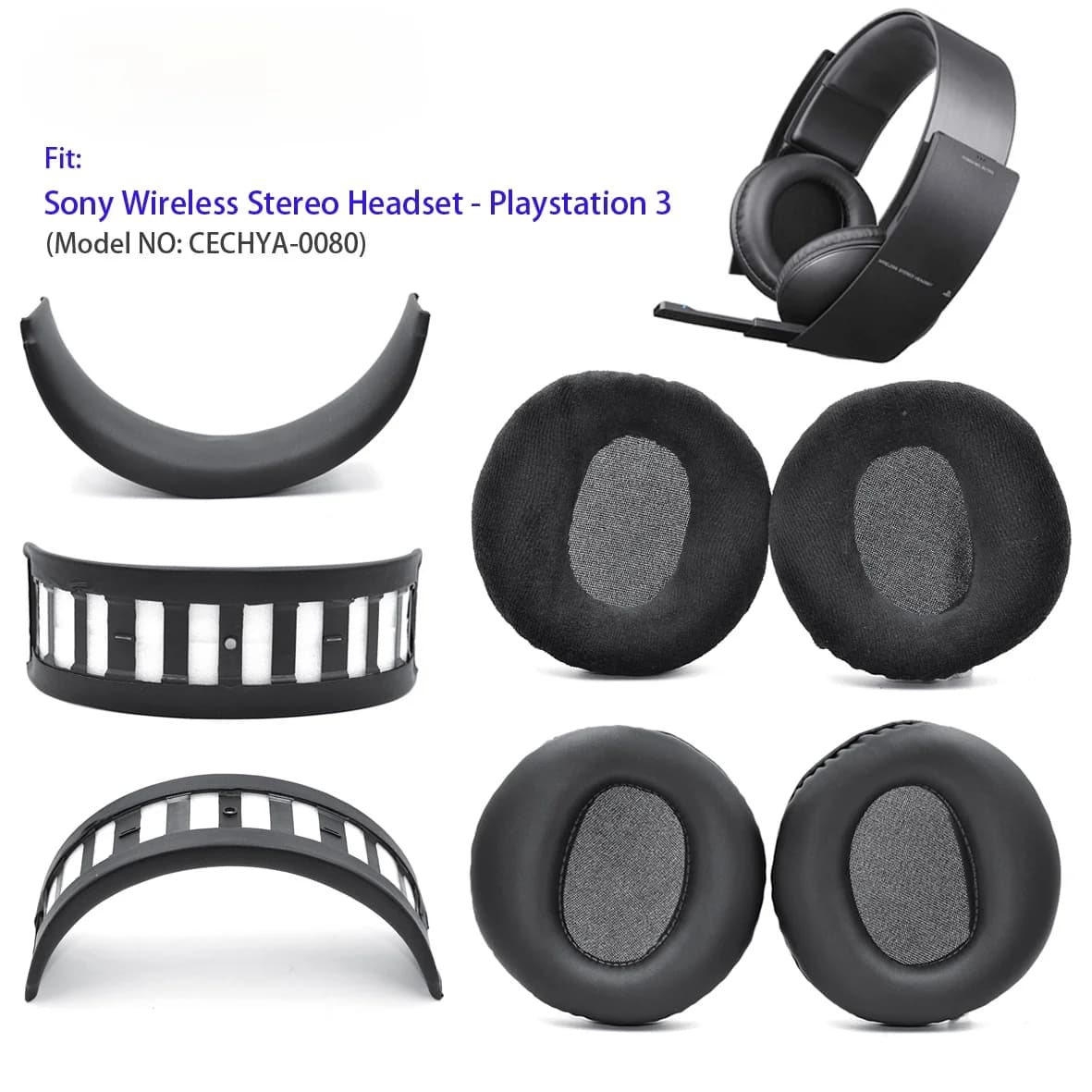 Oreillettes Oreillettes Coussin Cache-oreilles Avec bande de sauna pour Sony PS3 Casque stéréo sans fil Playstation 3 ( CECHYA-0080)