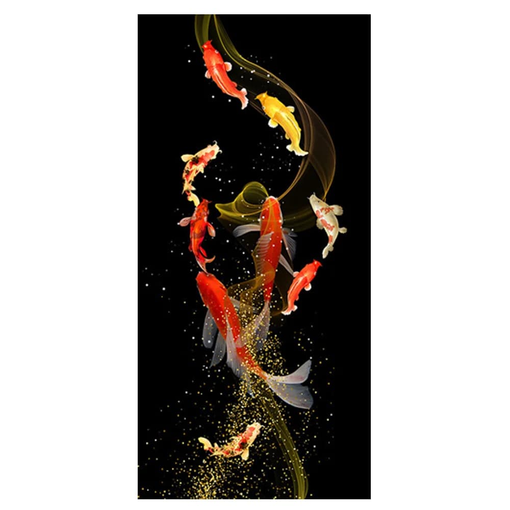 Peinture sur toile de poisson Koi doré, Feng Shui, carpe gérer, art mural pour salon, galerie moderne, décoration d'intérieur, pas de cadre