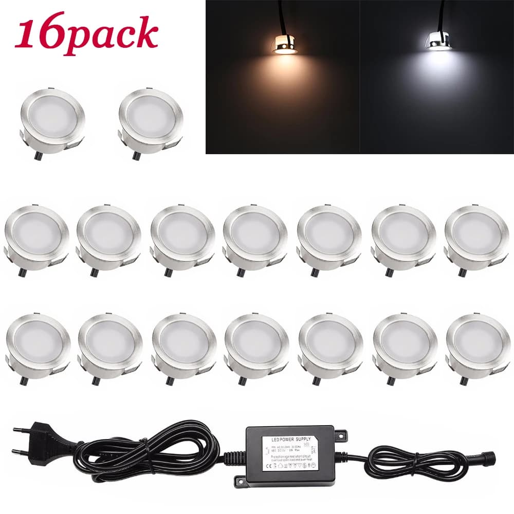 Lampes LED encastrées pour jardin, éclairage extérieur IP67 DC12V, pour cour, sol, escalier, terrasse, allée, patio