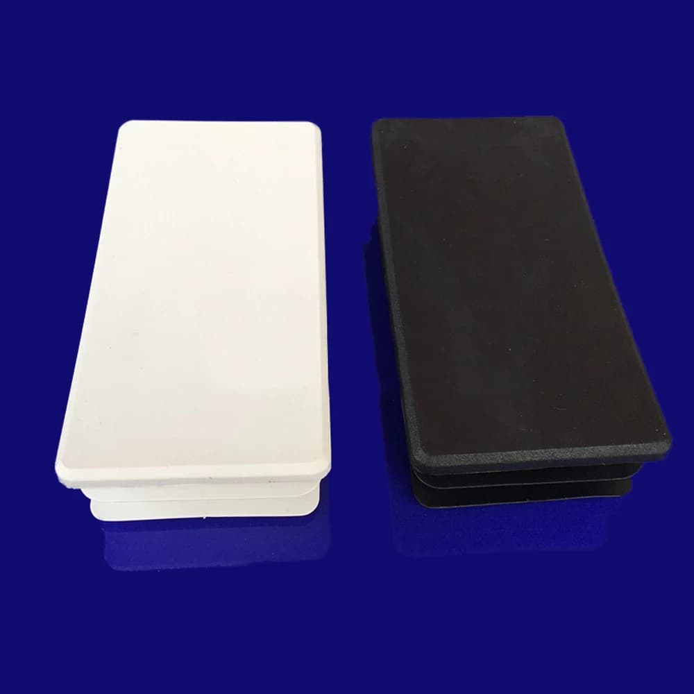 1/2/4/8 pièces 50x100mm Rectangle en plastique noir obturateur embout Tube tuyau insérer bouchon bonde noir/blanc
