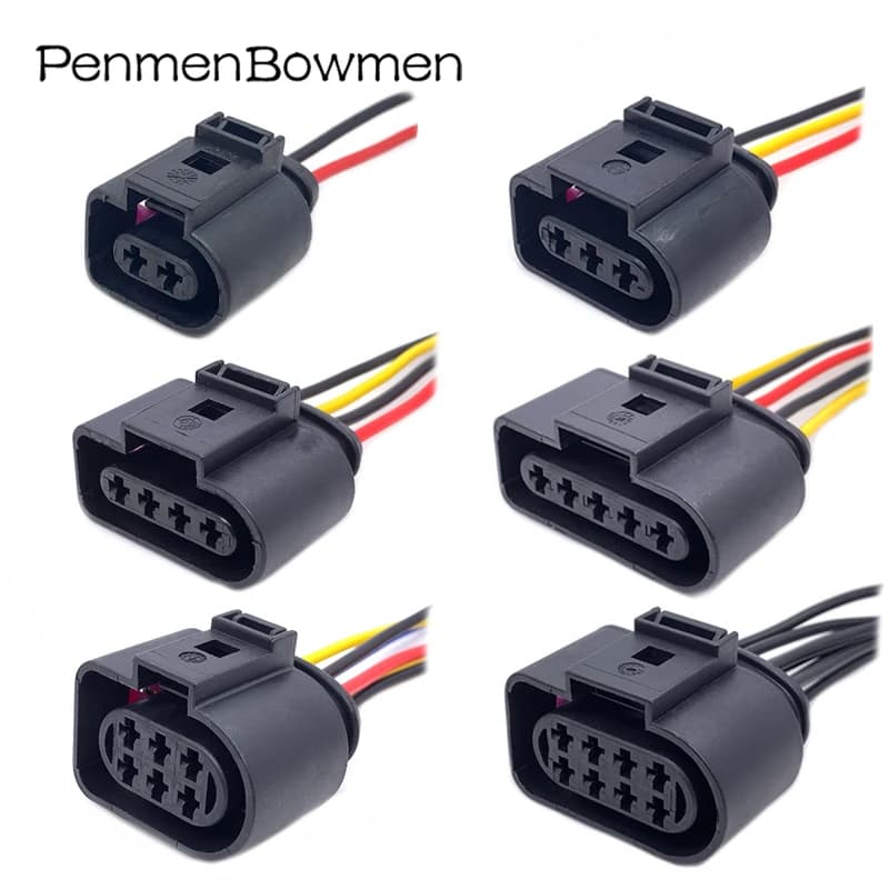 1 ensemble de connecteurs étanches pour bobine d'allumage automobile 3,5 mm à 2, 3, 4, 5, 6, 8, 10 broches, prise femelle pour capteur de klaxon de voiture avec câble 1J0973722