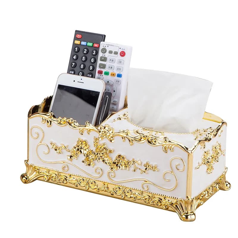 Boîte de rangement de mouchoirs de cuisine multifonctionnelle, boîte à tiroirs créative européenne pour salon, boîte de rangement de serviettes avec télécommande de bureau