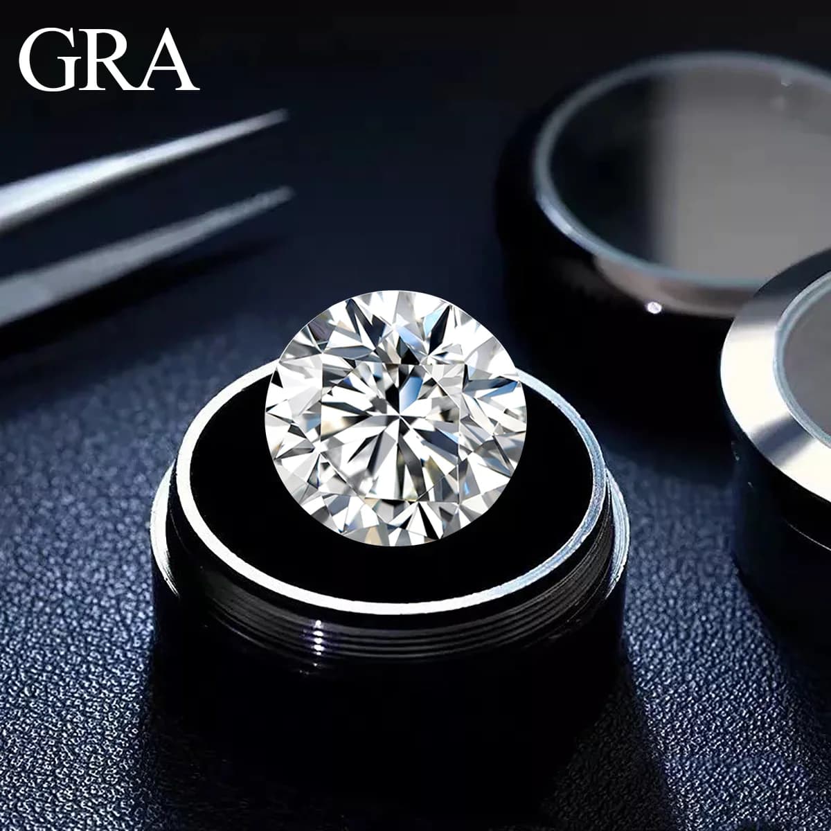 Pierre Moissanite en diamant en vrac, couleur D, perles rondes et brillantes, pour bijoux fins, matériel certifié MD, 3mm à 15mm