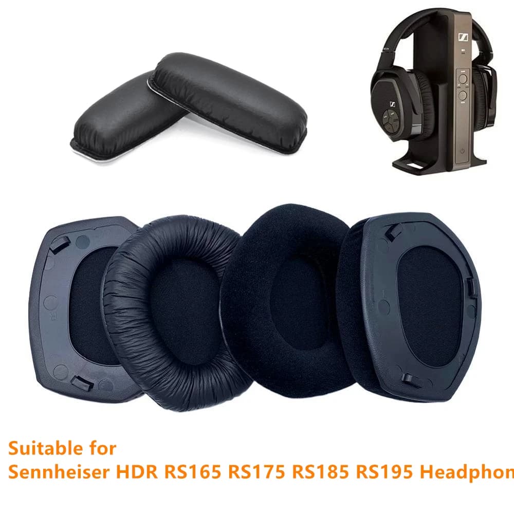 Nouveaux coussinets d'oreille cache-oreilles pour Sennheiser RS175 casque RS 165 175 185 195 oreillettes en velours remplacement coussins de tête en similicuir