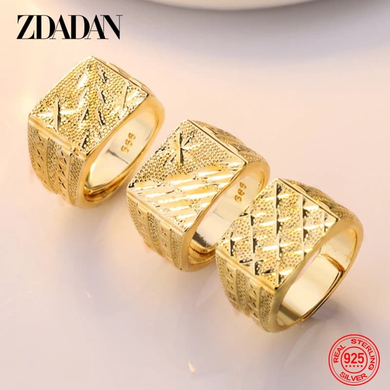 ZDADAN – bague en argent 925 et or 18 carats pour femmes et hommes, bijoux de mariage