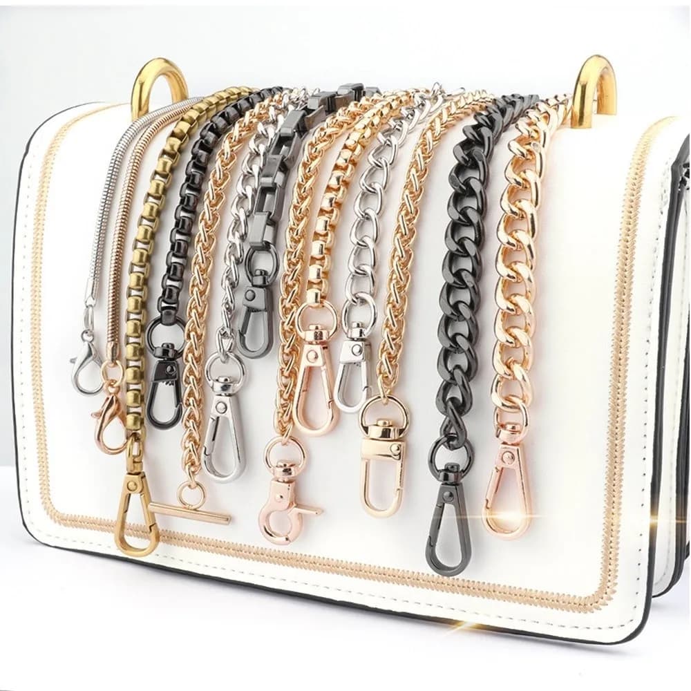 Accessoires de chaîne pour sac simple sangle d'épaule pour sac à dos pour femme sangle d'or pour sac latéral pour sac à dos en alliage de zinc accessoires de chaîne pour remplacement chaîne métallique