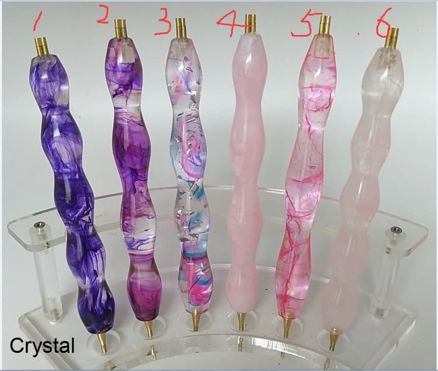 Stylo en cristal de résine fait à la main avec 1 + 2 pointes en métal, outils de peinture au diamant, accessoires de broderie, outil de mosaïque, nouveau style, 2021