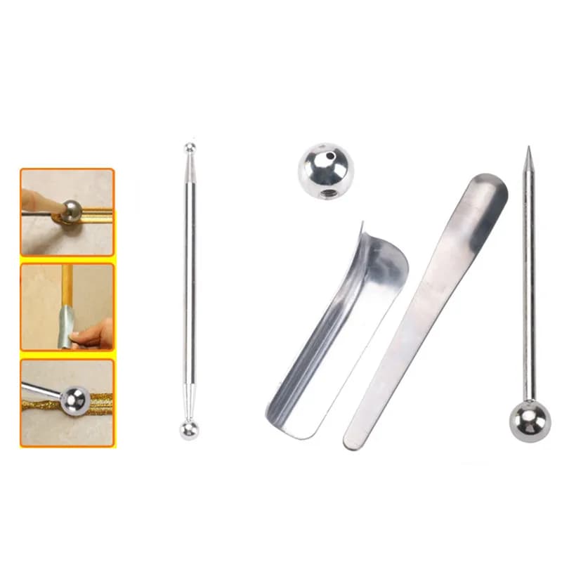 Couteau à mastic en acier, grattoir d'angle pour cloisons sèches, dissolvant de mastic de sol en céramique, coulis de carreaux, outil de couture à pression, finisseur de calfeutrage, 5 pièces