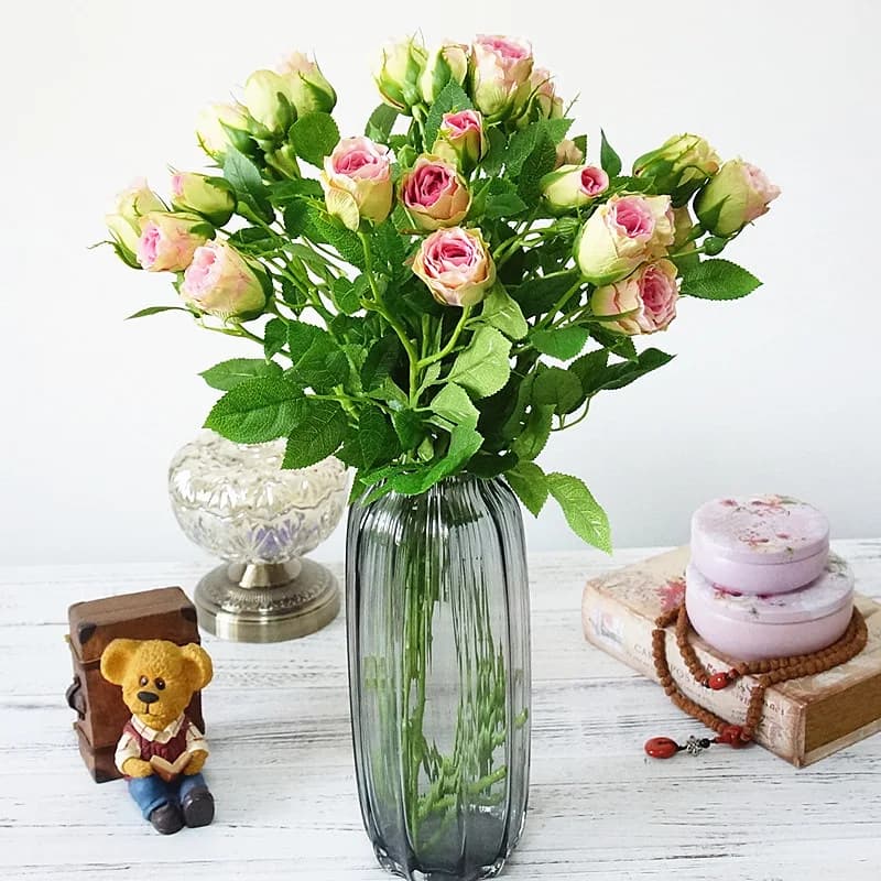 Bouquet de roses artificielles 70CM à 4 tiges, Matériel pour arrangements floraux DIY, Matériel d'aménagement paysager artistique, Décoration de maison pour le Nouvel An, Accessoires végétaux