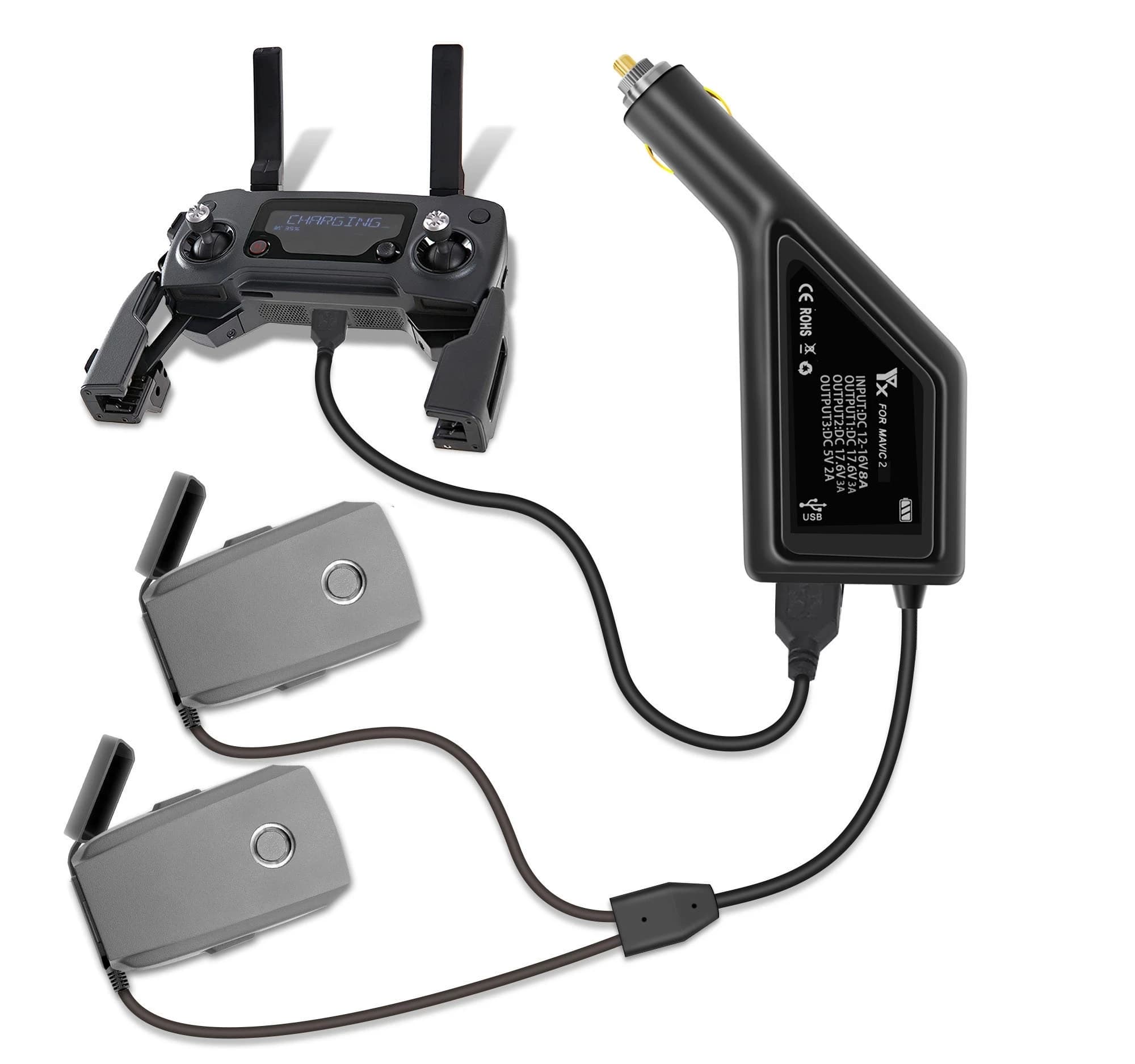 Chargeur de batterie 3 en 1 avec chargeur USB pour DJI MAVIC 2 PRO et Mavic 2 ZOOM, télécommande de Drone