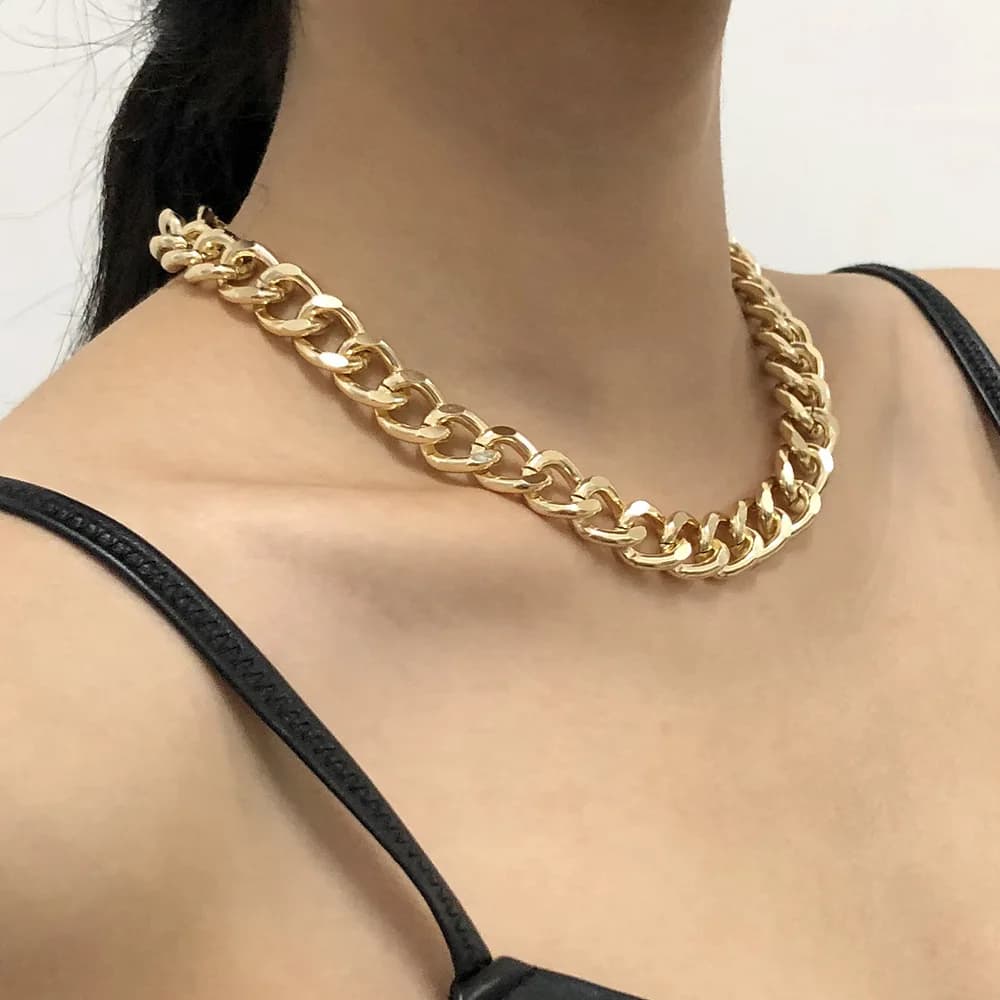 Grand Collier Torsadé Plaqué Or et Argent pour Femme, Ras du Cou avec Serrure Optique Épaisse, Colliers de JOraq, Bijoux de ix, Cadeaux, 2021
