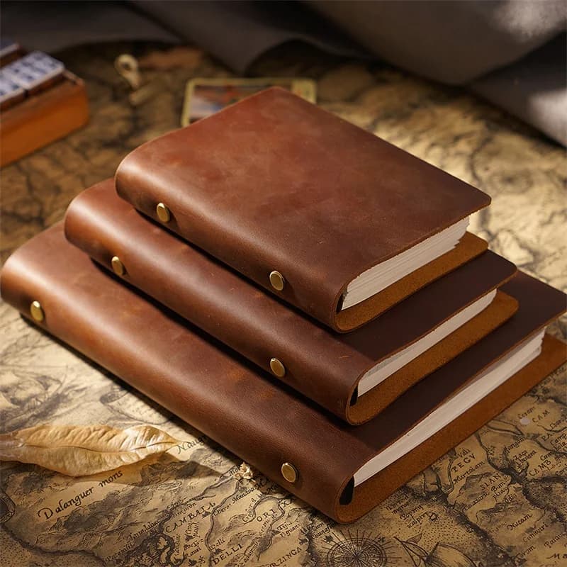Carnet de notes à feuilles mobiles A5, A6, A7, couverture en cuir, carnet de notes rétro, planificateur, Journal de voyage, carnet de croquis spiralé fait à la main, 192 Pages